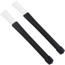 2Pcs Drum Brush Nylon Drumsticks Brush, Retractable Drum Wire Brush for Drummers, Dual-Purpose Nylon & Wire Drum Sticks for Drum, Jazz, Practice, Percussion - Professional Drummer Accessory (BK WH)