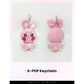 Swico Remado Kpop ATZ Ani-teez Keychains Cute Cartoon Keyring Car Key Pendant Women Handbag Wallet Pendants (Pink-sh)