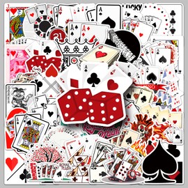Doyomtoy Poker Doodle Sticker, Pack of 50 Casino Waterproof Sticker Set, Suitable for Laptops, Suitcases, Helmets, Motorcycles, Snowboards, Cars, Bikes, Computers, Suitable for Teenagers and Adults