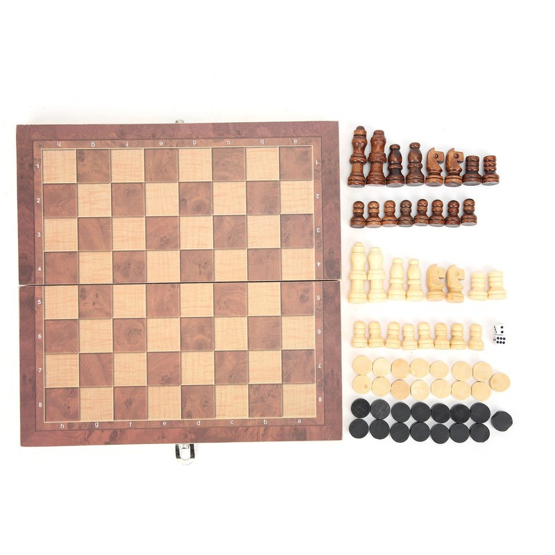 3‑In‑1 Chess Checkers Gobang Folding Chess Board Portable Interactive Chess