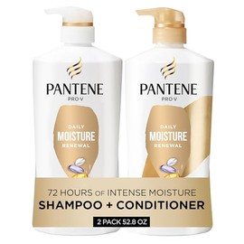 Pantene Juego de champú y acondicionador, renovación diaria de la humedad, nutrientes Pro-V para cabello seco, teñido y lacio, hidratación y suavidad 