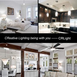 CRLight 2W LED Candelabra Bulb 4000K Daylight White 25W Equivalent 250LM Dimmable, E12 Tiny G14 Frosted Glass LED Globe Bulbs, Chandelier Bathroom Vanity Mirror Light Bulbs, 8 Pack