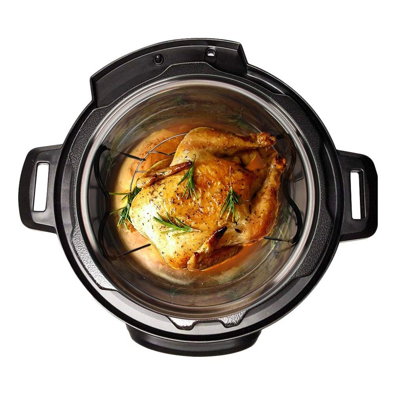 Steamer Rack Trivet with Heat Resistant Silicone Handles Compatible with