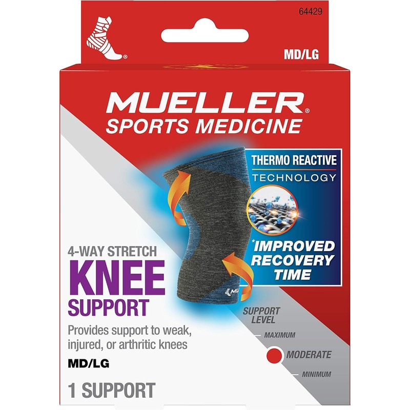 Mueller 4-way Stretch Premium Knee Support With Thermo Reactive Technology,