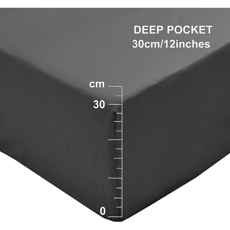 MOHAP Warm Single Size Fitted Sheet Grey with Extra Deep