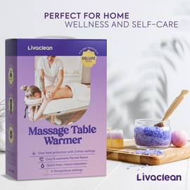 Livaclean Massage Table Warmer Heating Pad - 6 Temperature Settings - 71" x 31.5” - Soft Flannel Fleece Spa Bed Warmer - Electric Massage Table Heating Pad - 2 Year Replacement Guarantee