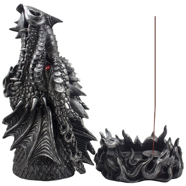 Mythical Fire Breathing Dragon Incense Holder & Burner Combo Statue