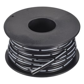 MECCANIXITY 24AWG Silicone Ribbon Cable 2Pin 24 Gauge Flat Cable Flexible Silicone Wire 10m/32.8ft Black Stranded Tinned Copper Wire for Model Plane, Model Car, Electric Appliance