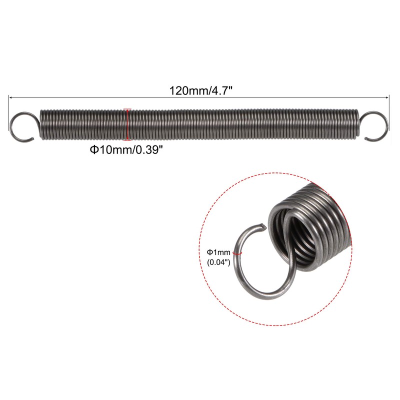 sourcing map Compression Spring,10mm OD,1mm Wire Size,204mm Extended Length,120mm Free