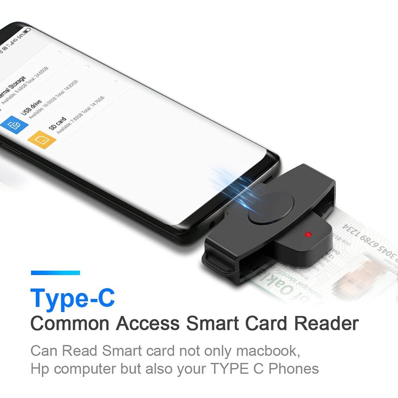 CSCR3 Smart Card Reader Type-C Bank Tax Declaration SIM Card/IC