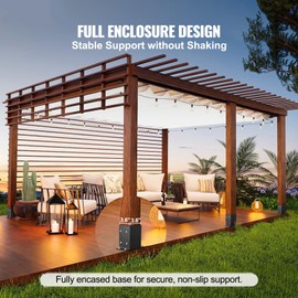 Happybuy 4x4 Post Base, 2 Pcs, Inner Size 3.6"x3.6", Heavy Duty Powder-Coated Post Anchor, Matte Black Wood Post Brackets for Pavilion Deck Railing Support and Deck Base Plate