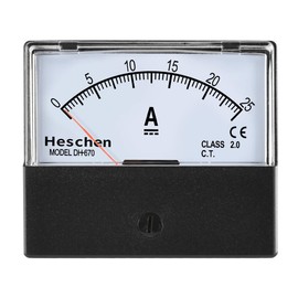 Heschen Rectangular Panel Mounted Ammeter Tester, DH-670, DC 0-25A, Class 2.0