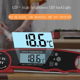 wanijaning Meat Thermometer Digital, Instant Read Food Thermometer for Grilling and Cooking, Waterproof Kitchen Probe with Backlight for Home, Outdoor Grilling and BBQ