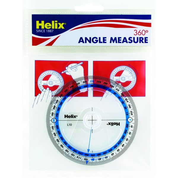 Helix 10cm 360 degree Protractor Angle Measure