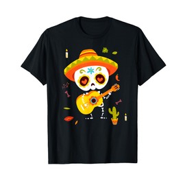Dia De Los Muertos Mexican Kids Skeleton Sugar Skull T-Shirt