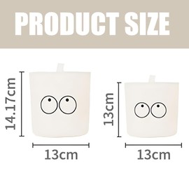 2 Pcs Hanging Storage Bags, Cotton Linen Storage Basket Bag with Handle, Foldable Organizer Box Bins, 14.17 * 13cm 13 * 13cm, Beige