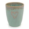 Mea-Living STONEWARE Tumbler Turquoise Heart, Handmade Stoneware, 280 ml, Beautiful