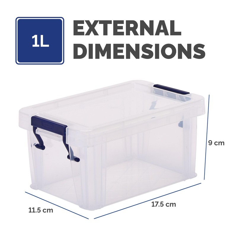 BANKERS BOX Storage Box 1L (6 Pack) - BPA-Free, Stackable