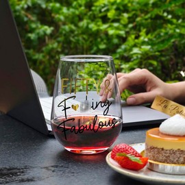50th Birthday Wine Glass Gifts for Best Friend Grandma Mom Wife, 1974 50th Birthday Wine Glass Gift for Women, Her, Unique 50 Year Old Gifts from Husband Friend, Fifty & Fabulous Wine Glass 15oz