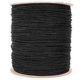 Black Cotton Tie Line (Unglazed - 1/8 Inch - 100 Feet) - Theater Cord, Multipurpose Utility Line - Polyester Core