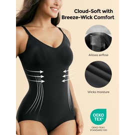 Momcozy Shapewear Bodysuit for Women, Tummy Control Body Shaper, Built-in Padded Bodysuit for Postpartum & Daily Dress