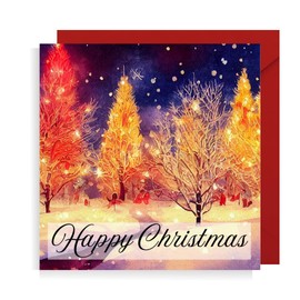 Second Ave Pack of 10 Christmas Evening Winter Scene Xmas Holiday Festive Greetings Cards