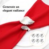 Kasoud Sliver Leaf Napkin Rings, 6PCS Sliver Napkin Rings, Sliver