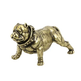 ALHBEJT 1Pcs French Bulldog Statue Vintage Solid Brass Miniature Bulldog Desk Ornament for Pet Enthusiasts Decorative Dog Sculpture for Garden or Home Office Décor