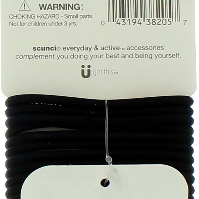 Scunci No-Slip Grip The Evolution Hair Ties, Black 14 ea