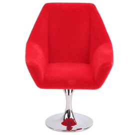 Mini Furniture Armchair for 1:12 Miniature Doll House Rotate Flocking Chair AccessoriesRed
