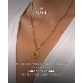 Purelei® Lolani Necklace (gold) – 18K Gold plated stainless steel jewelry – Waterproof chain with pendant – 18 to 20 inch adjustable length – Fashion jewelry for your individual look