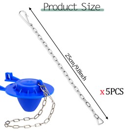 5 Pcs Toilet Flapper Chain Replacement Toilet Handle Chain Universal Toilet Stopper Flapper Chain Replacement Kit Toilet Lift Chain Replacement with Hook
