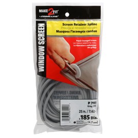 Prime-Line P 7941 Bulk Screen Spline, 0.185-In. Diameter, 25 ft., Gray (1 Roll)