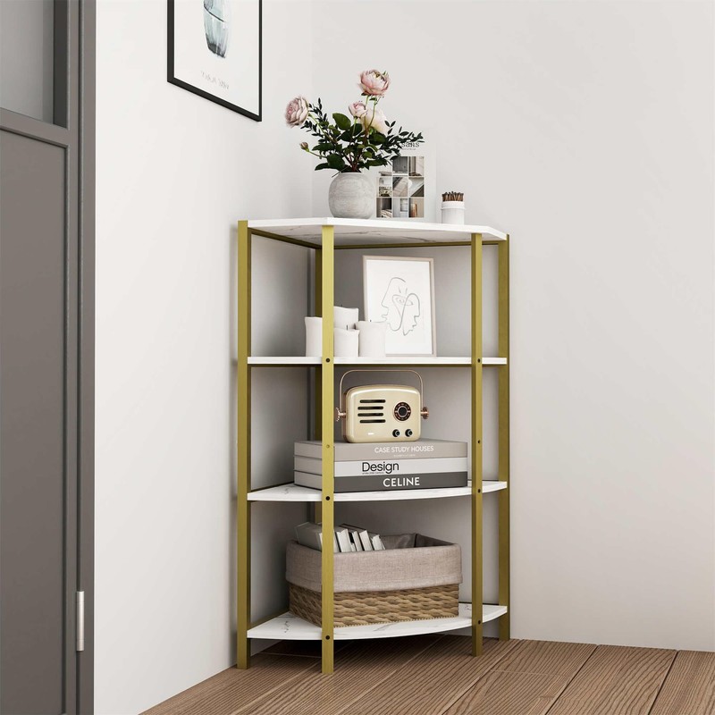 VERYKE 4 Tier Corner Shelf,Tall Corner Shelf Stand with Study
