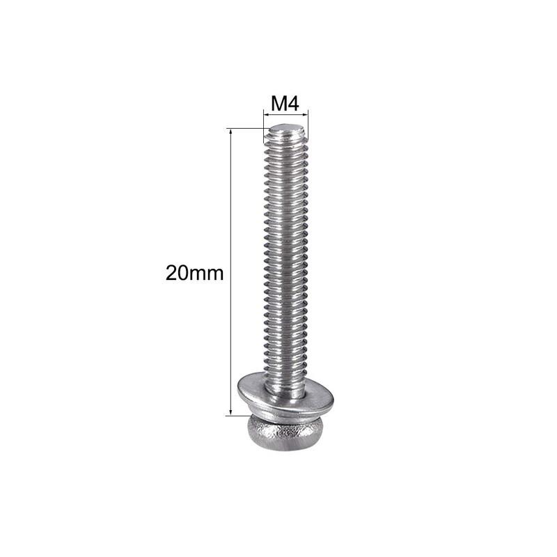 sourcing map M4 x 20mm Stainless Steel Phillips Pan Head