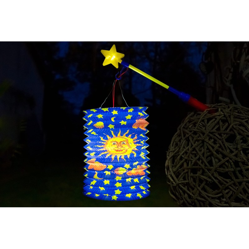 Idena 90124 – Lantern Sun & Moon, Pack of 5,
