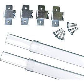 TWO Castellanos FLAT SASH RODS for Top & Bottom Doors & Sidelights, White (18" to 28")