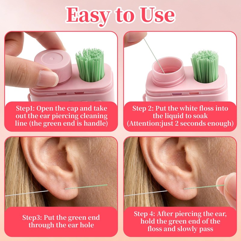 2 Pack Ear Piercing Cleaner Kit, Each Piercing Cleaning Kit