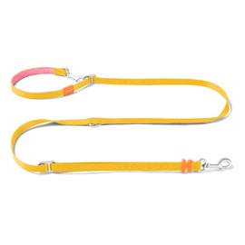 HOWGO 8-in-1 Multifunctional Hands Free Dog Training Leash with Padded Handle, 8.5 FT Nylon Adjustable Length, Lightweight Aviation Aluminum, Crossbody Waist Leash for Puppy Medium Large Dogs (Yellow)