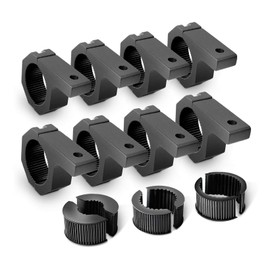 Nilight Horizontal Bar Clamp Mounting Bracket Kit for Off-Road LED Light Bar on Roof Rack Roll Cage Holder,2 Years Warranty (90021H) 8Count(Pack of 1) Black