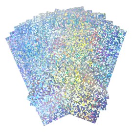 A4 Holographic Glass Shards Card 250gsm 297mm x 210mm Metallic Silver Glass Shards Cardboard Foil Paper for Arts and Crafts Scrapbooking Shimmering High Polished Shiny Sheets (10 Sheets)