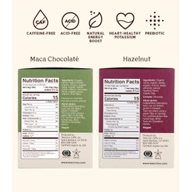 Teeccino Caffeine Free Organic Herbal Coffee 2 Flavor Variety Bundle, 1 each: Hazelnut Medium Roast , and Maca Chocolate (10 Count)