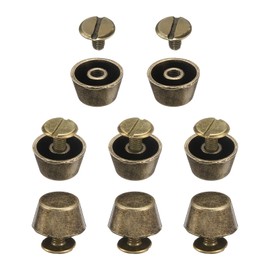 QUARKZMAN Set of 8 Rivets Stud Handbag Purse Feet 1/2 Inch Flat Head Rivets Screw Back Spikes Alloy Rivets Buckle Leather Craft for Leather Bags Clothing DIY, Bronze