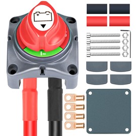 275A Battery Disconnect Switch, 12-48V Battery Shut Off Switch with Installation Accessories, Battery Cut Off Kill Switch for Car Marine RV Boat Battery Isolator Kit