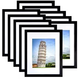 SESEAT 11x14 Picture Frame Set of 10, Display Pictures 8x10 With mat or 11x14