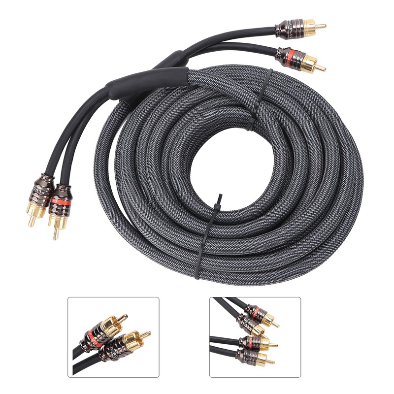 Car Audio Signal Cable Adapter 4.5m/180in Black PVC Plastic Layer
