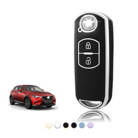 TOOMUME Key Case TPU Car Key Case Fits Mazda 2/3/6 M2 M3 M6 CX-3 CX-4 CX-5 CX-7 CX-8 CX-9 CX-30 CX-60 MX-5 MX-30 Atenza Axela, Key Cover Protection Key Case - Smart Key