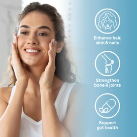 Organika Organika Canadian-Made Enhanced Collagen Powder - for Healthy Hair, Skin, Nails, and Joints. Hydrolyzed Protein Peptides for Better Absorption- Grass-Fed, Non-GMO- Unflavoured- 500g