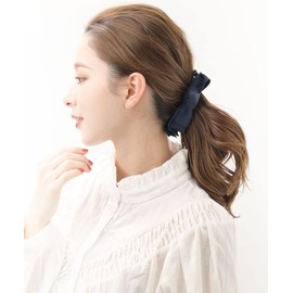 VINGTAINE H7519-NY Asymmetric Ribbon Banana Clip, Simple, Daily Hair Access