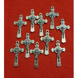 LOT OF 91 St Benedict Cross Stainless Steel  Catholic Jesus Crucifix Pendant